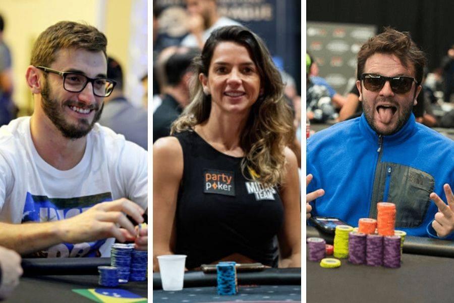 Pedro, Dayane e Vitor. Exemplos de ótimos jogadores de poker paranaenses. Fotos: Party Poker e BSOP.