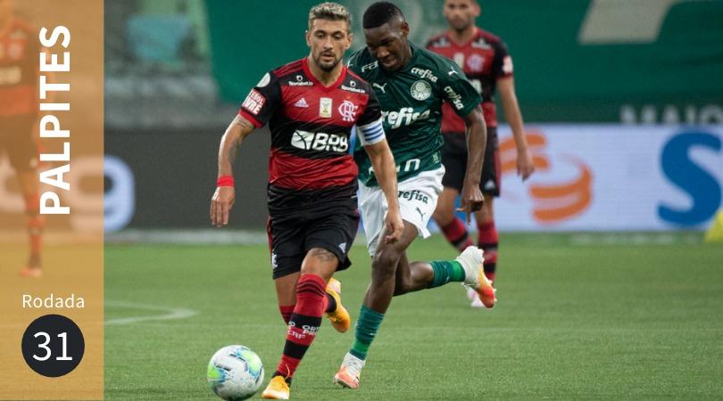 Flamengo e Palmeiras se enfrentam na rodada 31 do Brasileirão.