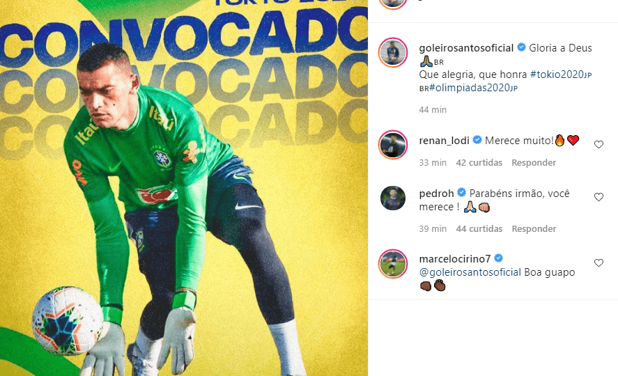 Há 13 anos no Furacão, Santos comemorou a convocação para na seleção olímpica