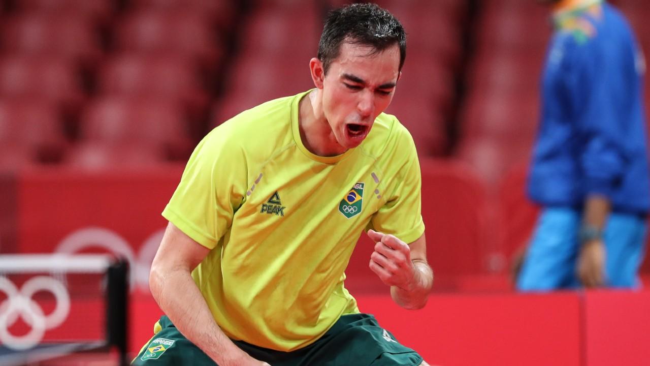 Seleção masculina de tênis de mesa vence Sérvia e está nas quartas em Tóquio