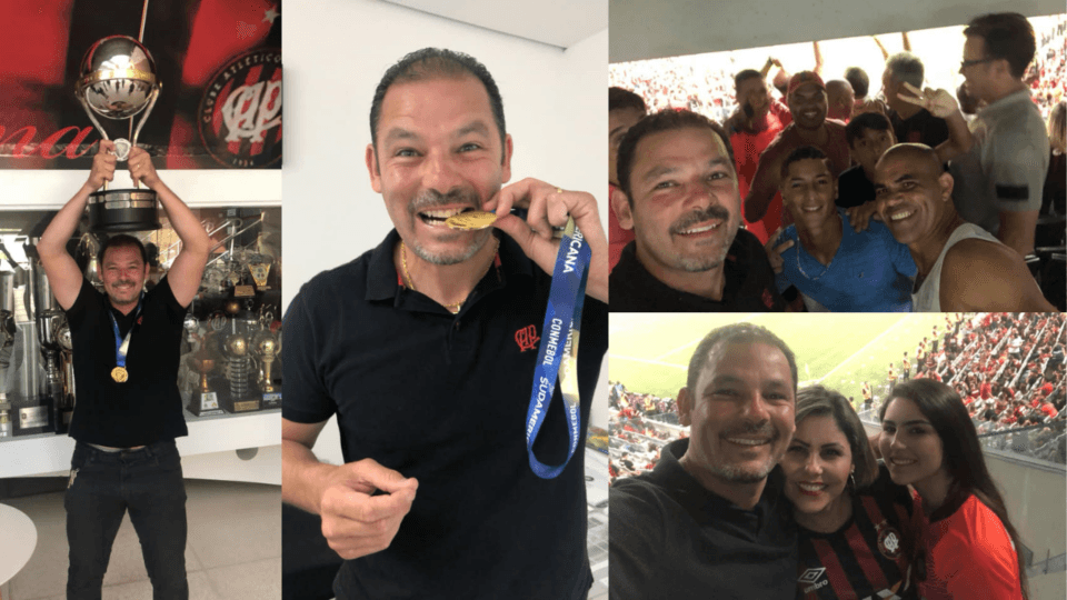 Cocito em 2018, quando o Athletico conquistou a Sul-Americana