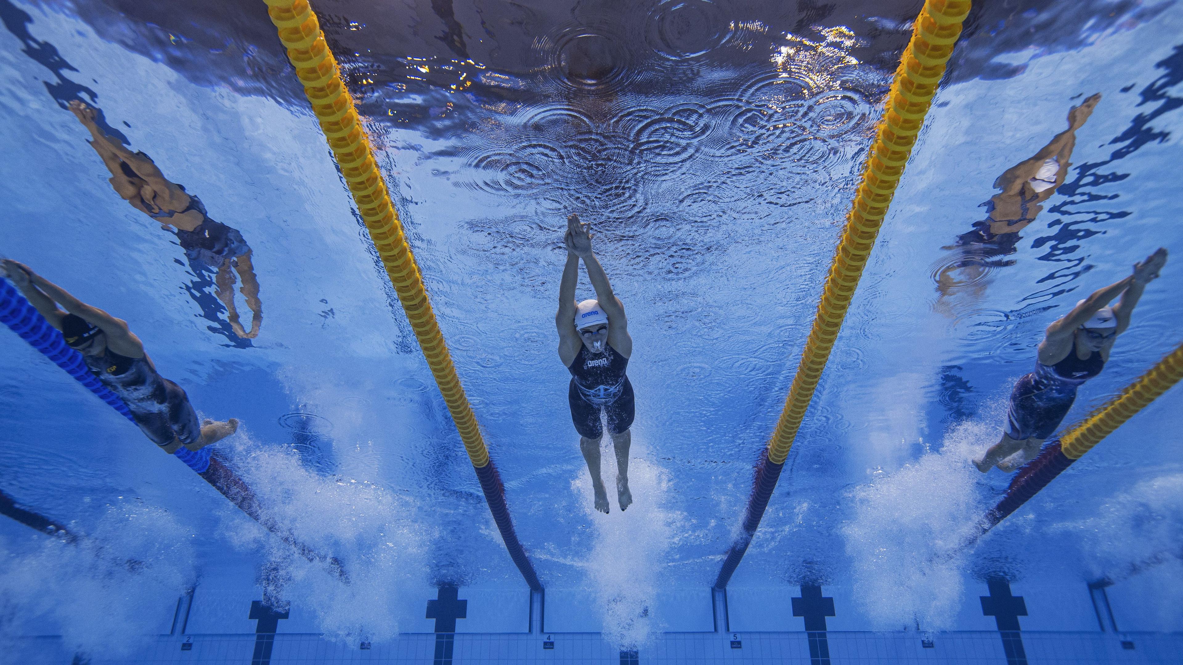 Eliminatória dos 400 metros medley feminino nos Jogos Olímpicos de Tóquio: regras da Fina para transgêneros já estão em vigor.