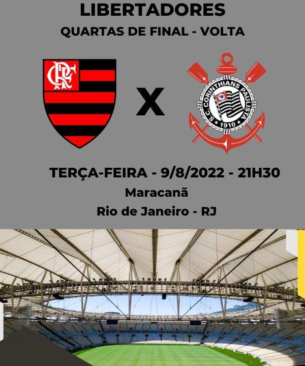 Flamengo x Corinthians - AO VIVO  CONMEBOL Libertadores - QUARTAS DE FINAL  - JOGO 2 