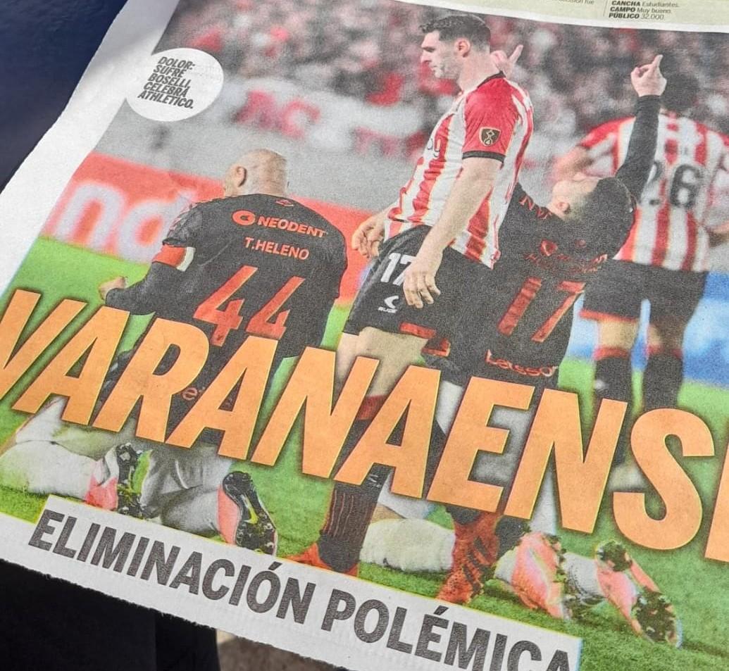 Manchete do jornal Olé.