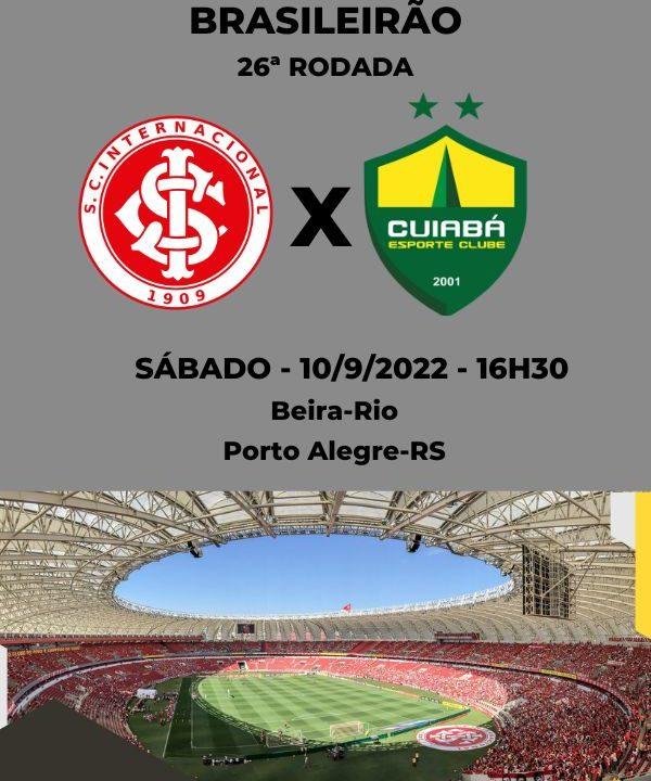 Onde vai passar o jogo do CUIABÁ X INTERNACIONAL hoje (29/11)? Passa na  GLOBO ou SPORTV? Veja onde assistir CUIABÁ X INTERNACIONAL ao vivo com  imagens - Portal da Torcida