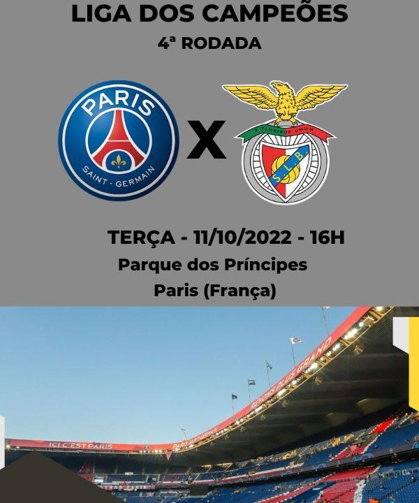 Assista ao vivo PSG x Benfica, jogo da Champions League desta