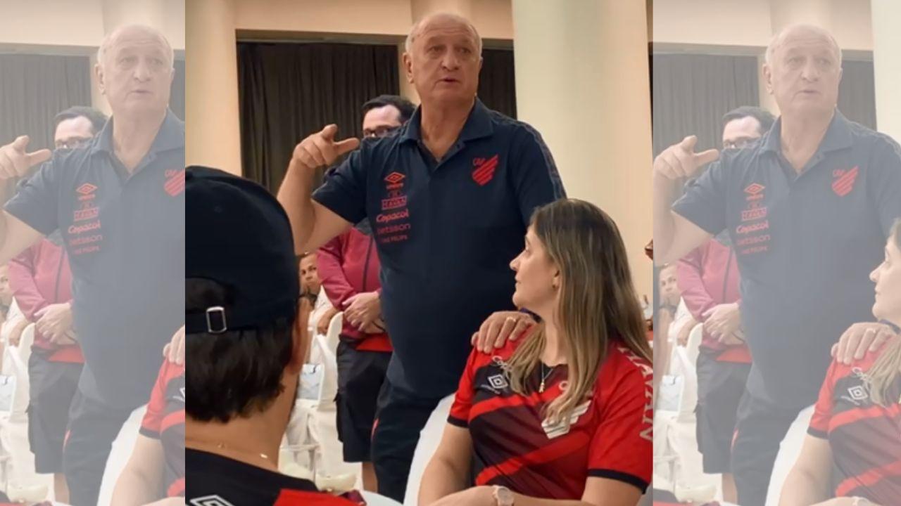 No hotel, Felipão discursa a jogadores do Athletico e familiares; veja vídeo de bastidores