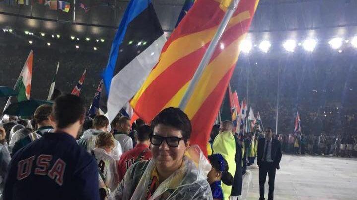 Nada Rochevska foi porta-bandeira da Ex-República Iugoslava da Macedônia na cerimônia de encerramento da Rio-2016.