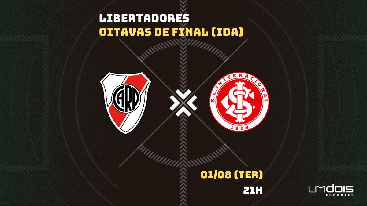 River Plate x Internacional: Escalações prováveis, como assistir, data e horário