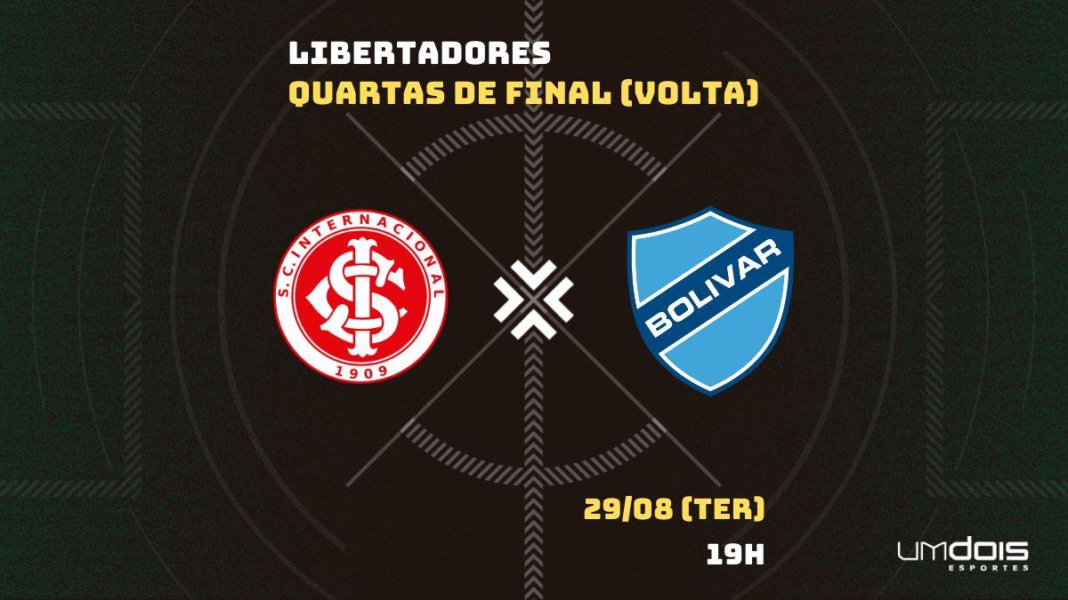 Bolívar x Internacional ao vivo e online, onde assistir, que horas é,  escalação e mais das quartas de final da Copa Libertadores