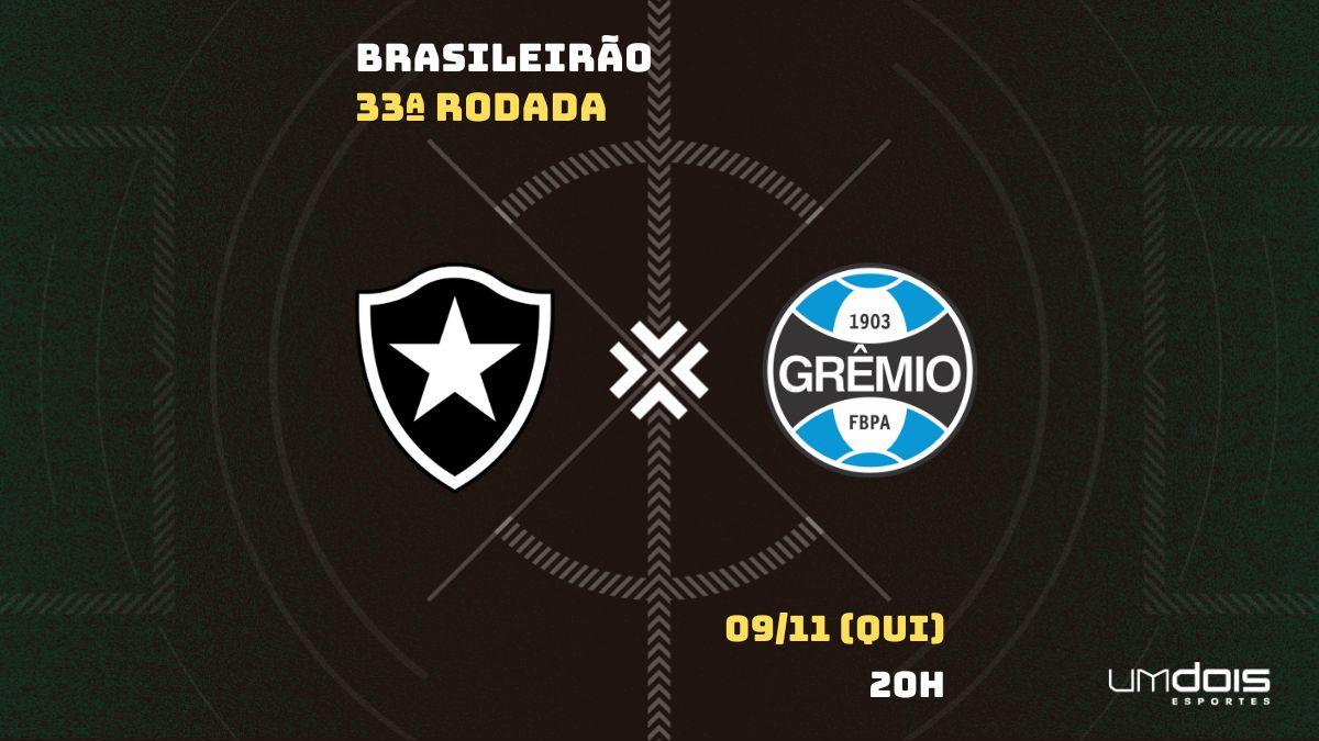 Botafogo x Grêmio: confira onde assistir, informações e prováveis