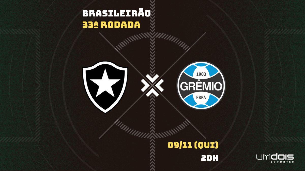 Botafogo x Grêmio: escalações prováveis, como assistir, data e horário