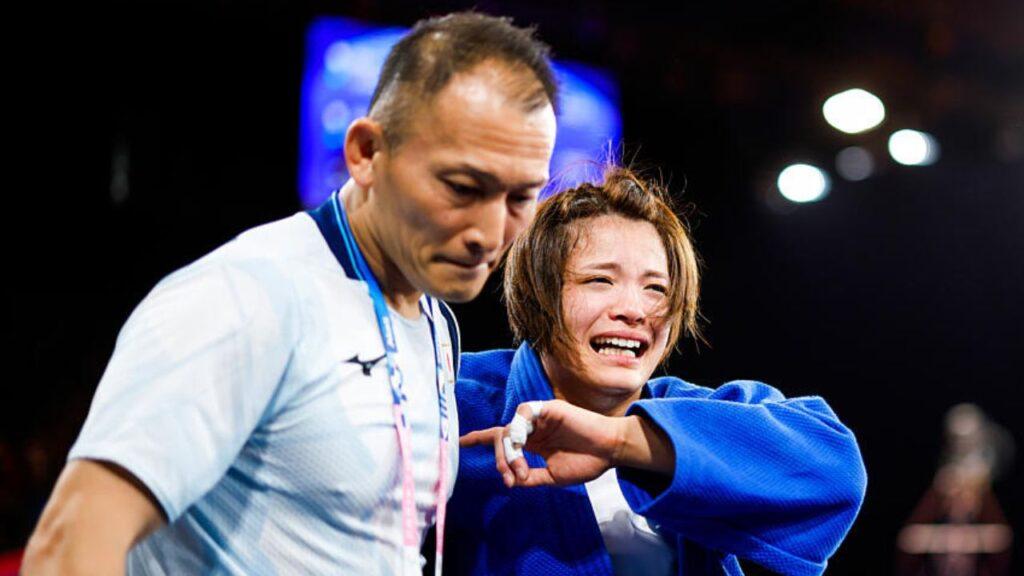 Uta Abe deixou os Jogos chorando. Foto: IconSport