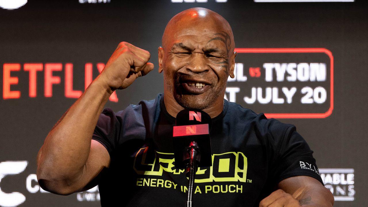 Mike Tyson em entrevista coletiva da Netflix. Foto: Icon sport