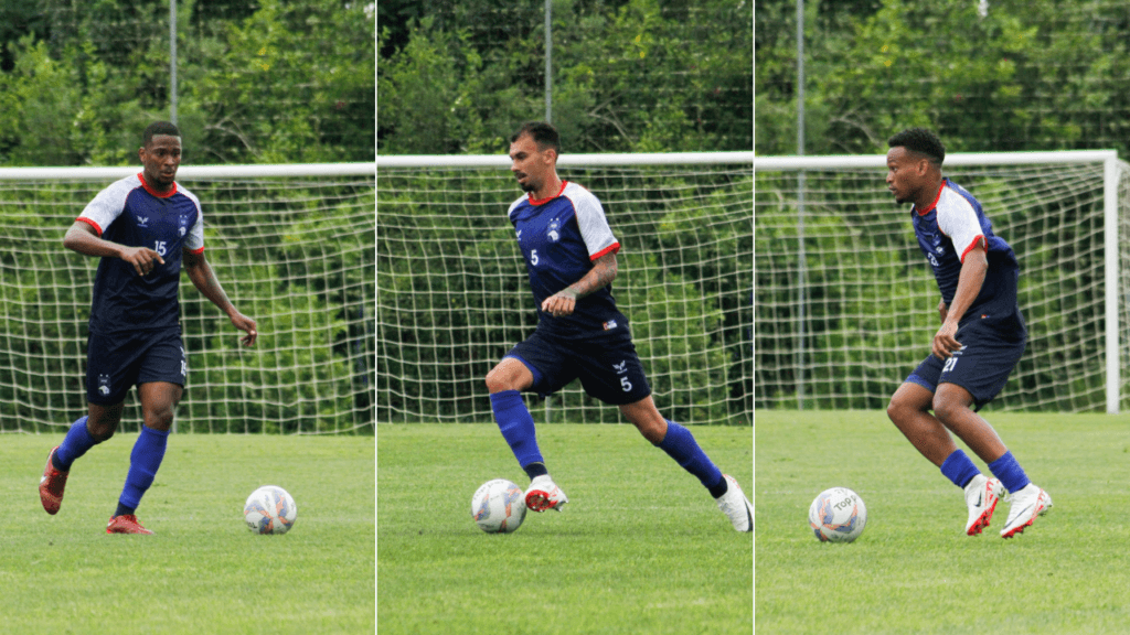 Lucas Ryan, Bruno Vinicius e Geilson no jogo-treino entre Paraná e JEC