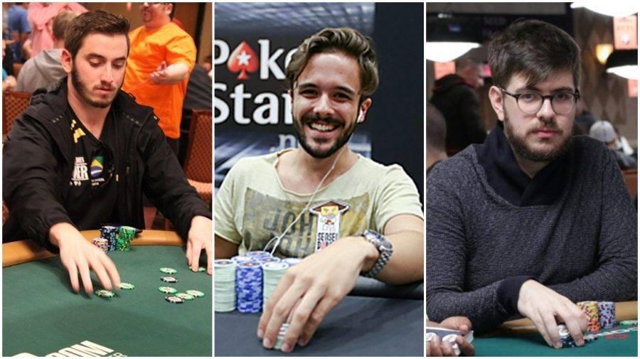 Da esquerda para direita: Pedro Garagnani, Yuri Martins e Thiago Crema. Foto: Mais EV, Poker Stars e WSOP.