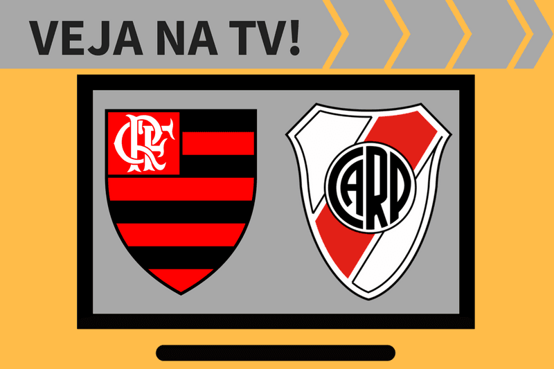 Flamengo x River Plate na televisão.