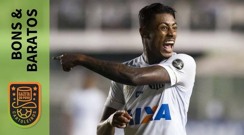 Bruno Henrique, atacante do Santos, é uma opção boa e barata para a rodada 13 do Brasileirão no Cartola FC 2018. Foto: 