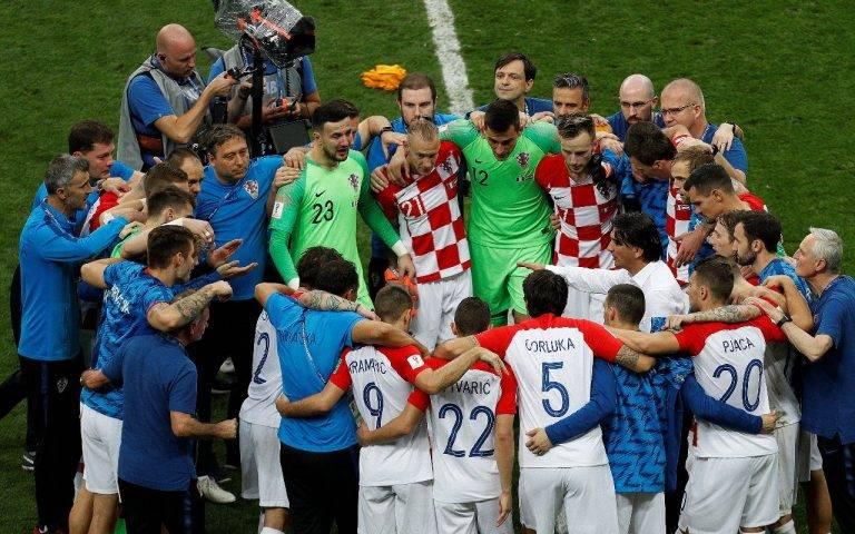 Jogadores da Croácia lamentam derrota para a França. Foto: Jonathan Campos/Gazeta do Povo