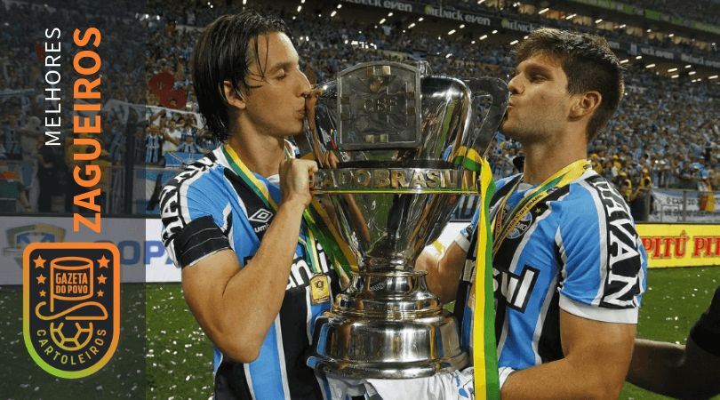 Kannemann e Geromel, do Grêmio, foram os melhores zagueiros do Cartola FC 2018. Foto: Lucas Uebel/Grêmio.