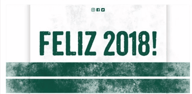 Site oficial do Coritiba exibiu Feliz 2018!