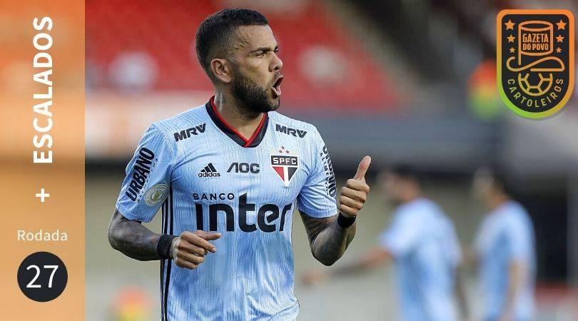 Daniel Alves, do São Paulo, está entre os jogadores mais escalados da 27ª rodada do Cartola FC 2019.