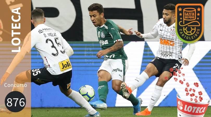 Clássico entre Palmeiras e Corinthians é um dos destaques do concurso 876 da Loteca.