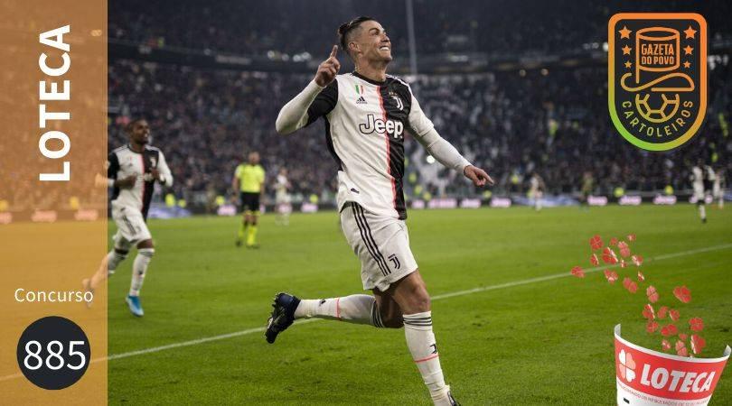 Jogo da Juventus, de Cristiano Ronaldo, é um dos destaques do concurso 885 da Loteca.