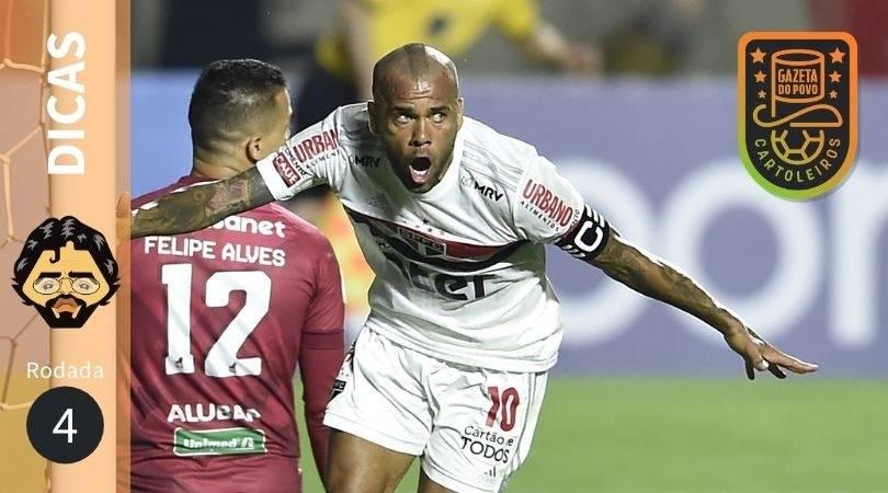 Daniel Alves, do São Paulo, é ótima dica de escalação na 4ª rodada do Cartola FC 2020.