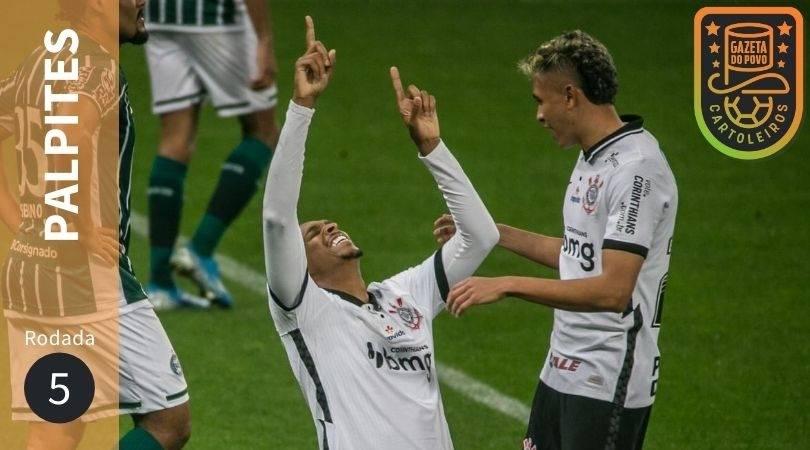 Atacante Jô comemora o seu gol na última rodada. O Corinthians novamente é um dos principais favoritos na rodada 5 do Brasileirão.
