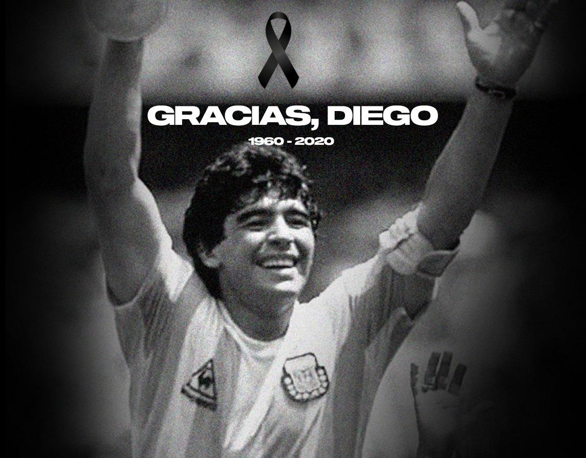 Imagem do Coritiba em homenagem a Maradona.
