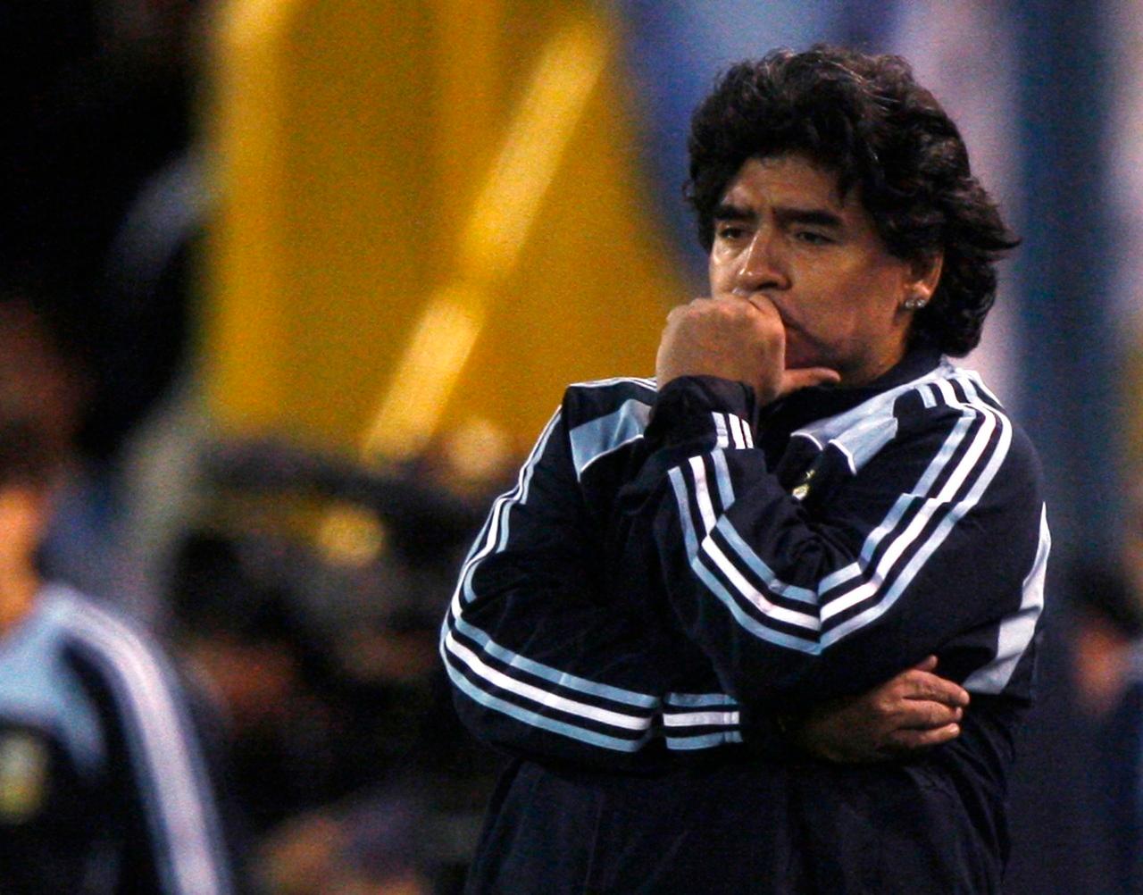 Maradona como técnico da Argentina.