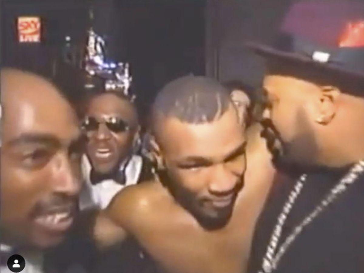 Tupac (esquerda) e Tyson em momentos antes da morte do rapper.