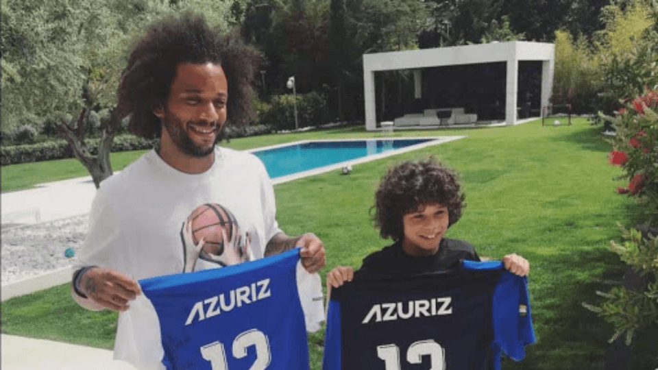 Marcelo, do Real Madrid, apoia o Azuriz, caçula do Estadual. Foto: Divulgação