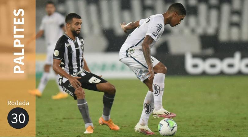 Santos e Botafogo se enfrentam na rodada 30 do Brasileirão.
