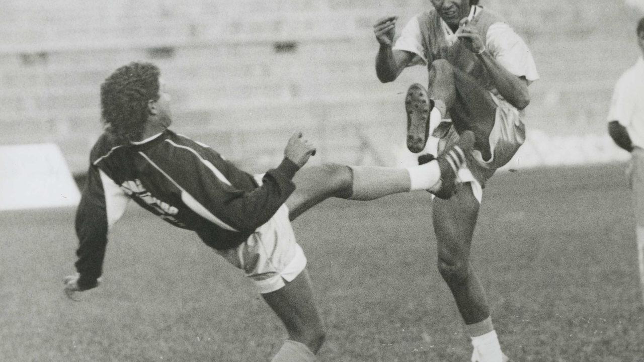 Adoílson na década de 90 em treino pelo Paraná. Foto: Arquivo/Gazeta do Povo.