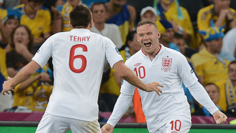Rooney comemora pela Inglaterra. Foto: AFP