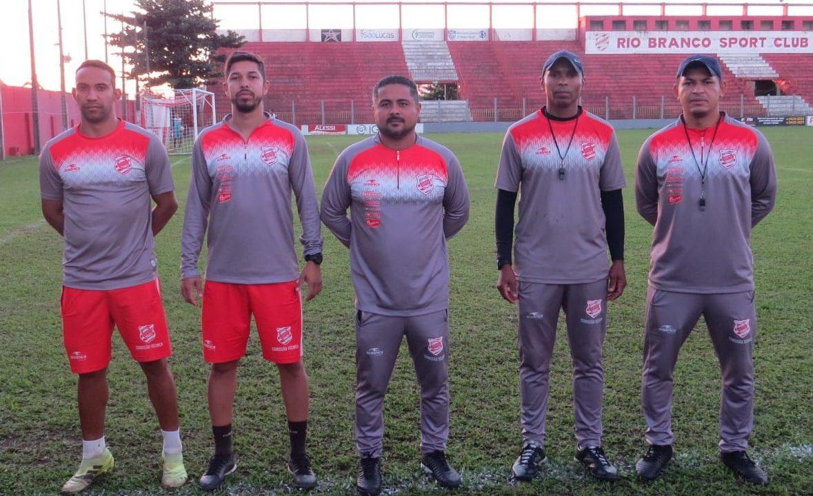 Nova comissão do Rio Branco: Marcelo Santos, Júnior Moreira, Danilo, Moacir e Evandro
