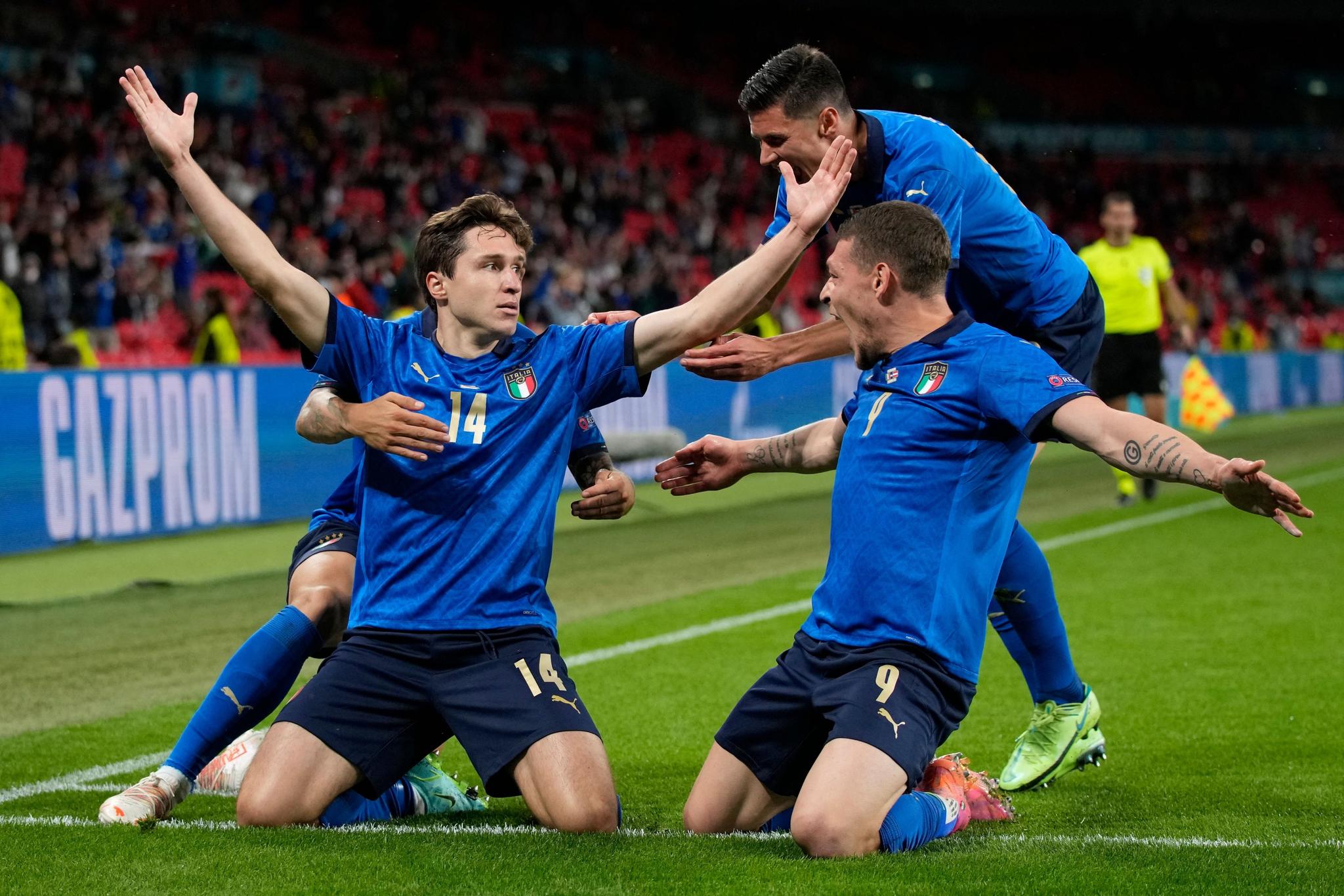 Chiesa marcou o primeiro gol da Itália na prorrogação