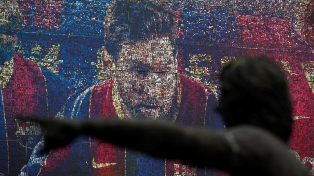 Homenagem a Messi. Foto: Alejandro García/EFE
