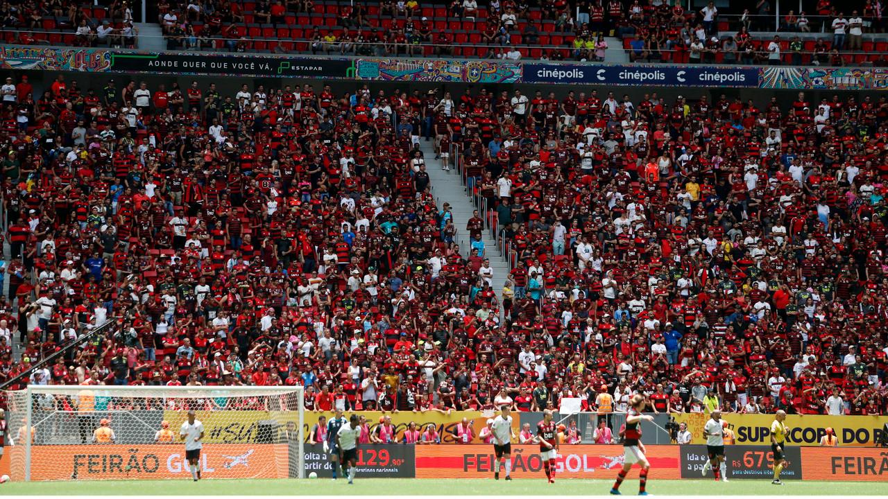 Jogo entre Flamengo e Athletico pela Supercopa do Brasil, em 2020.