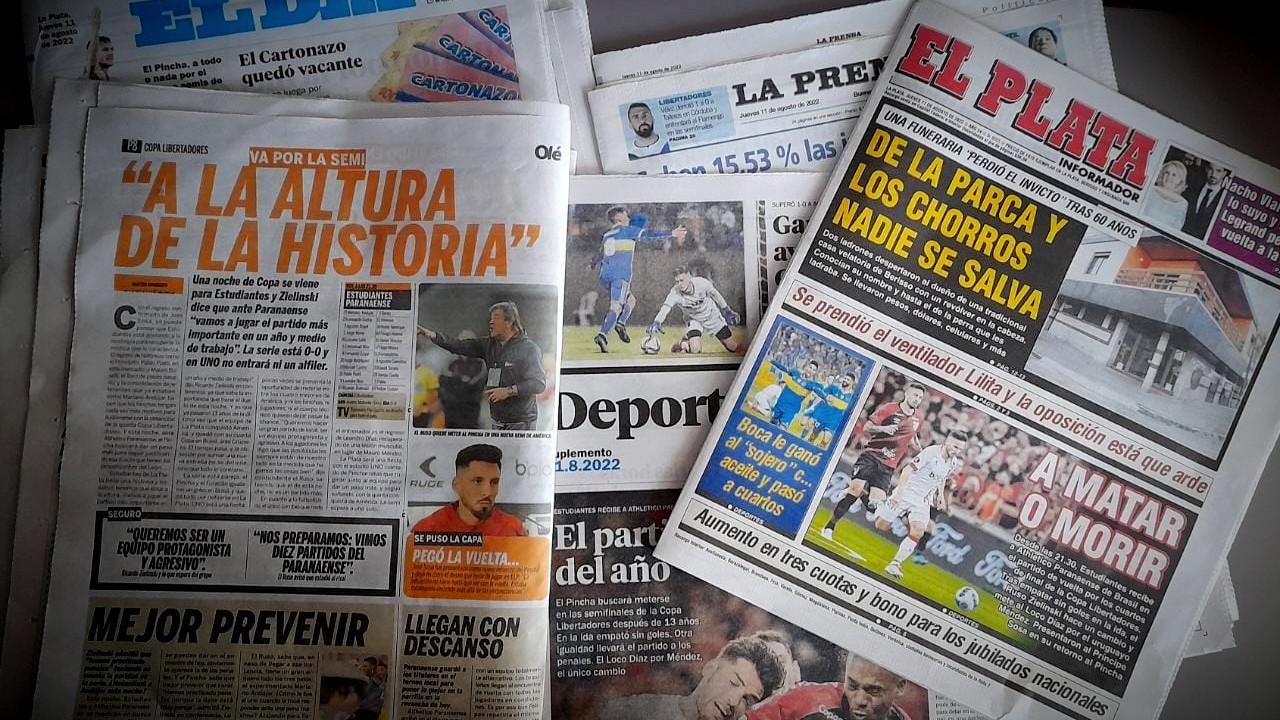 Jornais exaltam o Estudiantes x Athletico da Libertadores