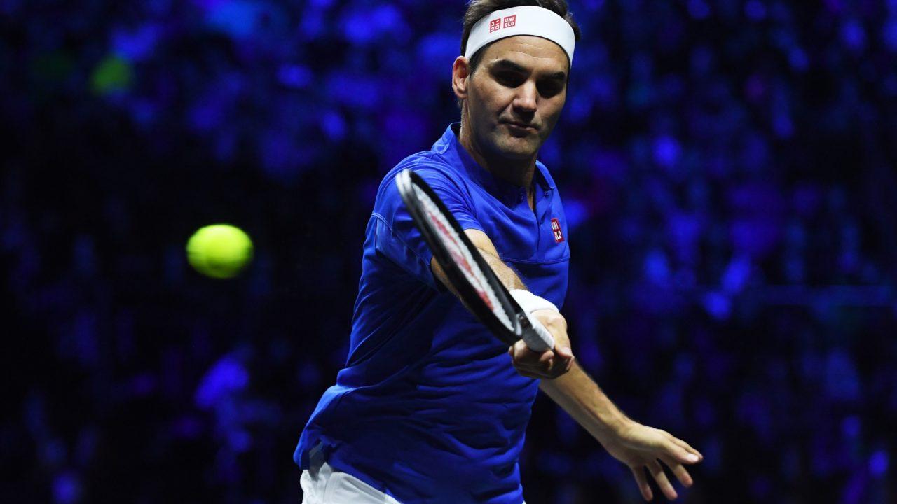 Roger Federer jogou sua partida de despedida ao lado de Rafael Nadal, pela Laver Cup. Foto: Andy Rain/EFE/EPA