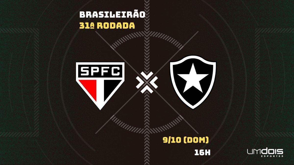 São Paulo x Botafogo: veja onde assistir ao vivo, horário, escalações e arbitragem