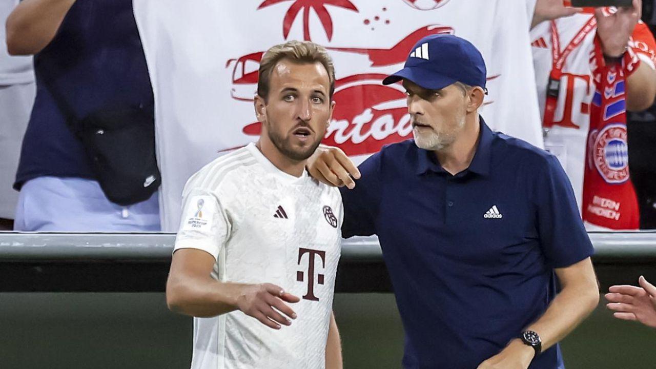 Técnico Thomas Tuchel na estreia de Harry kane no Bayern de Munique