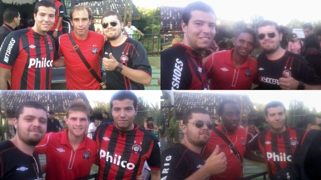 As últimas imagens de André (de camisa preta) com Paulo Baier, Deivid, Héracles e Manoel, após o jogo do Athletico no Janguito