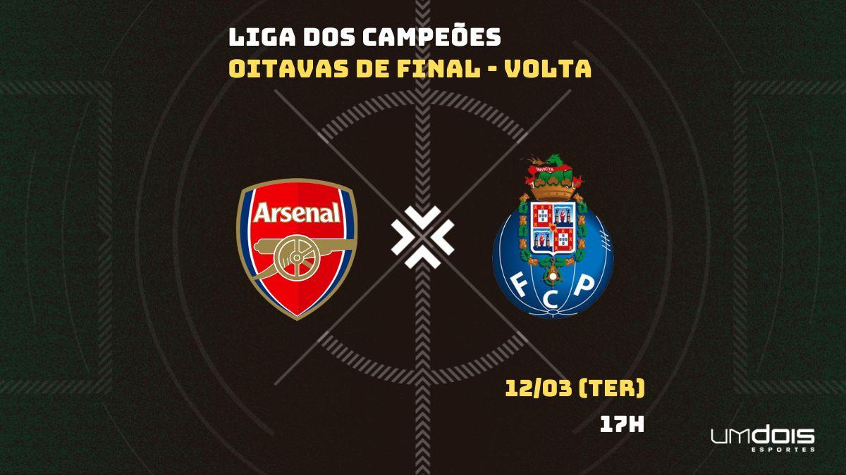 Arsenal x Porto: escalações prováveis, como assistir, data e horário