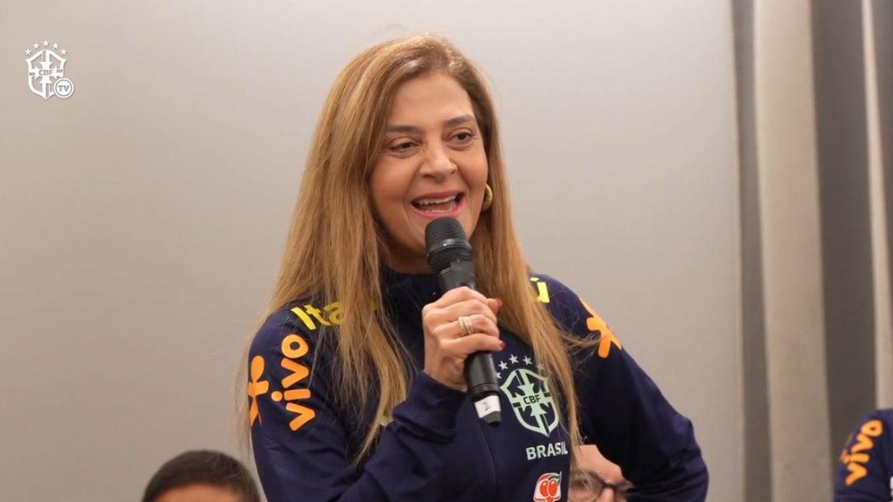 Leila Pereira, chefe da delegação brasileira e presidente do Palmeiras
