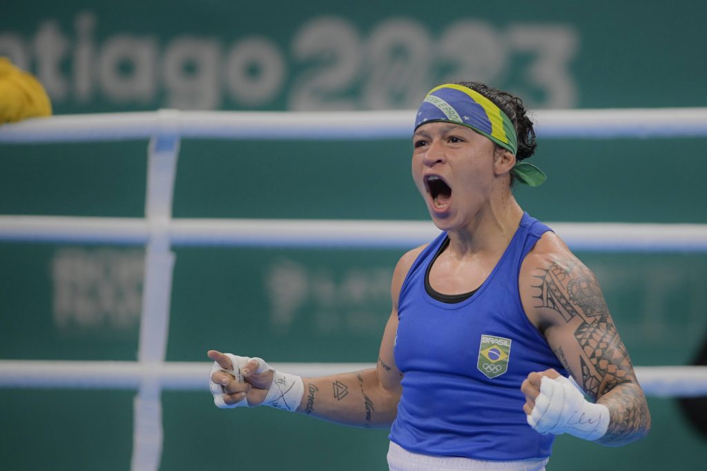 2023 Pan American Games SANTIAGO , SC – 27.10.2023: 2023 PAN AMERICAN GAMES – Bia Ferreira from Brazilian Boxing, 60Kg c