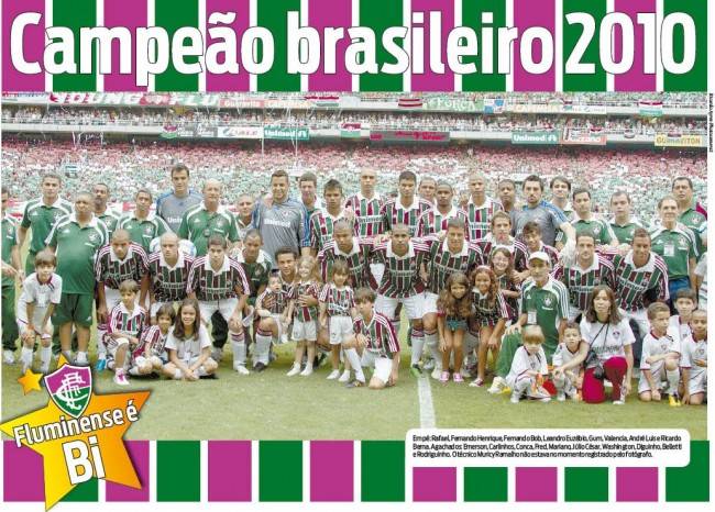 Guarde o pôster do Fluminense campeão Brasileiro de lembrança